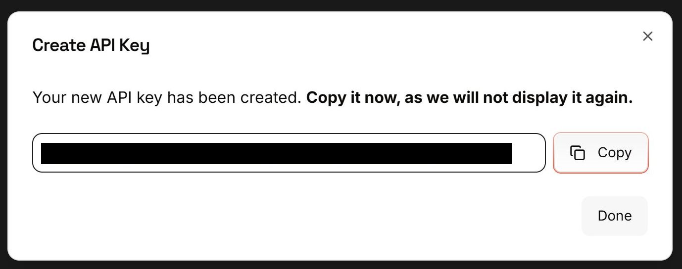 APIキーをコピーする